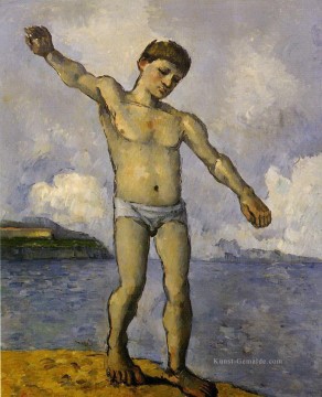  nackt - Badende mit ausgestreckten Armen Paul Cezanne Nacktheit Impressionismus